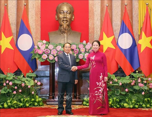 Phó chủ tịch nước Võ Thị Ánh Xuân hội đàm với Phó chủ tịch nước Lào Bounthong Chitmany